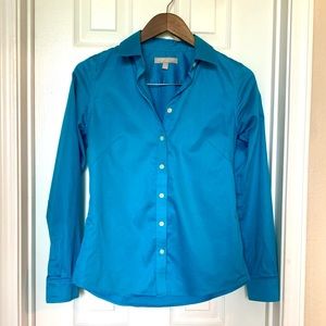 Turquoise blue Banana Republic Fitted Button Up Long Sleeve